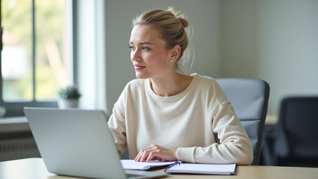 Persoon aan een bureau met laptops en notitieblok, gericht aan het studeren van Engels