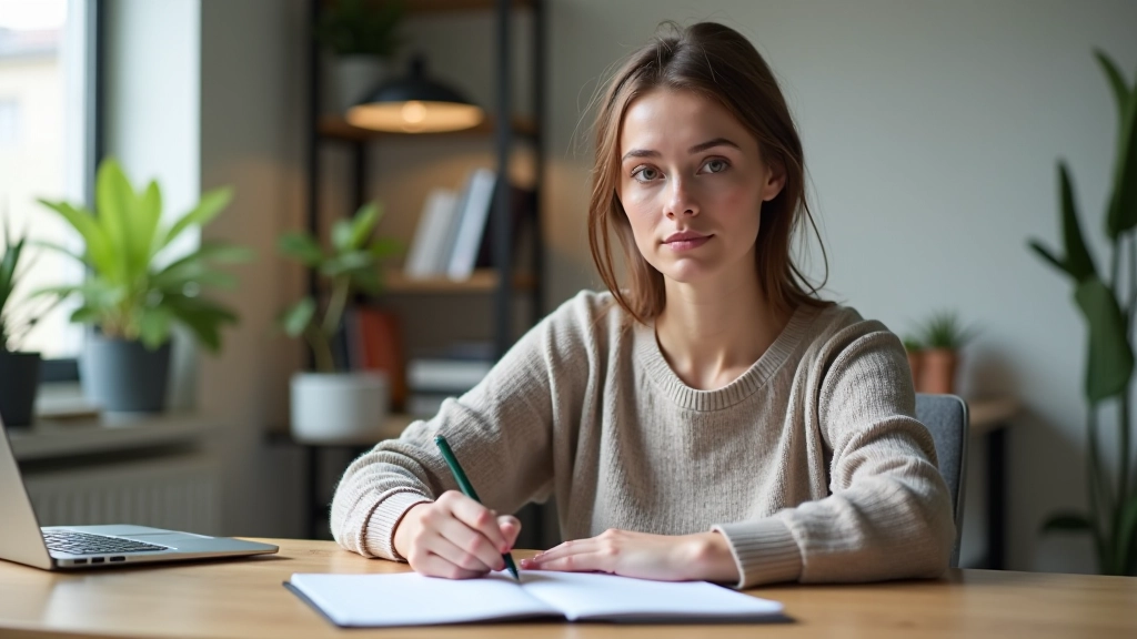 Iemand die aan een bureau zit en aantekeningen maakt voor een academisch artikel